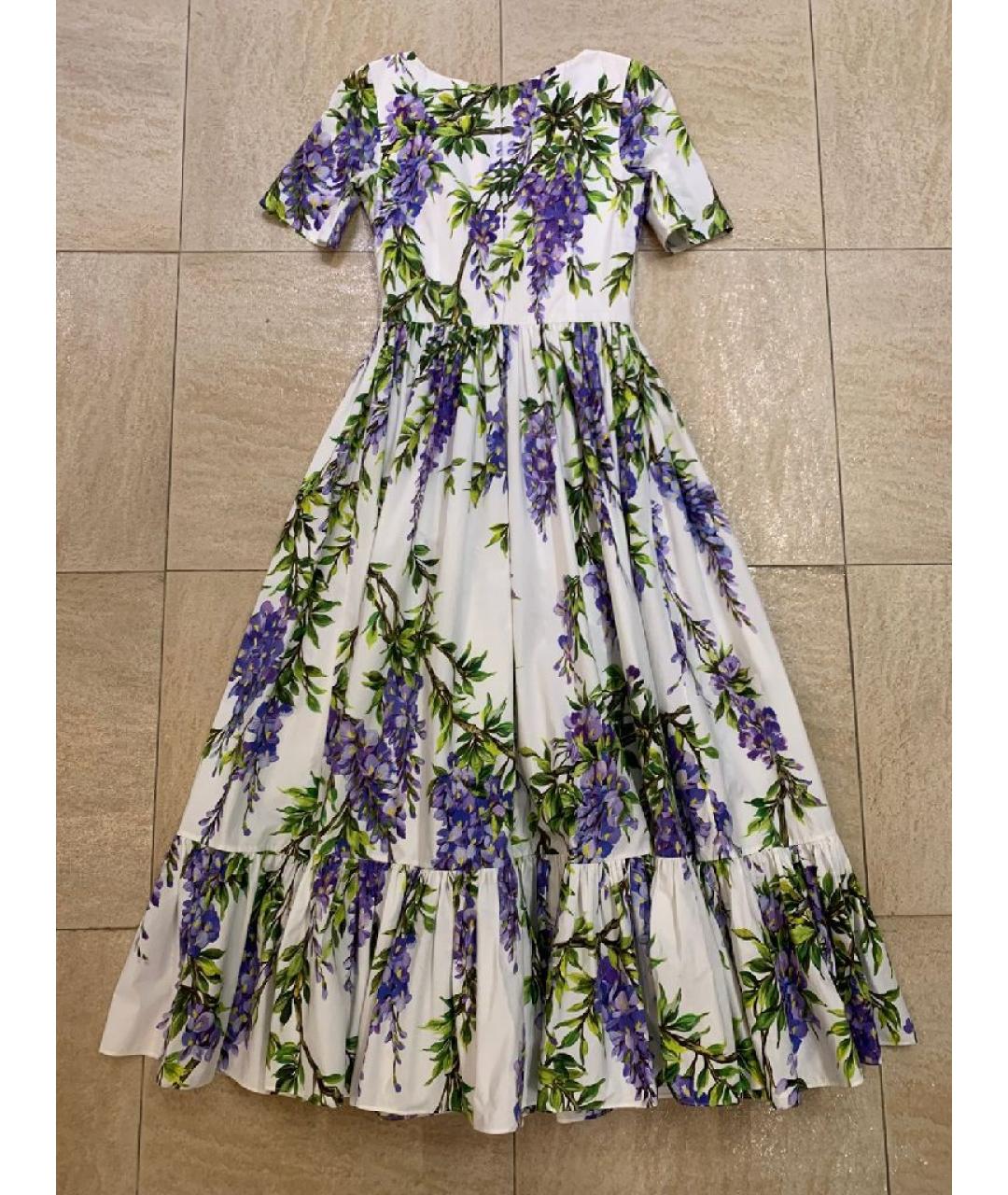DOLCE&GABBANA Белое хлопковое повседневное платье, фото 2