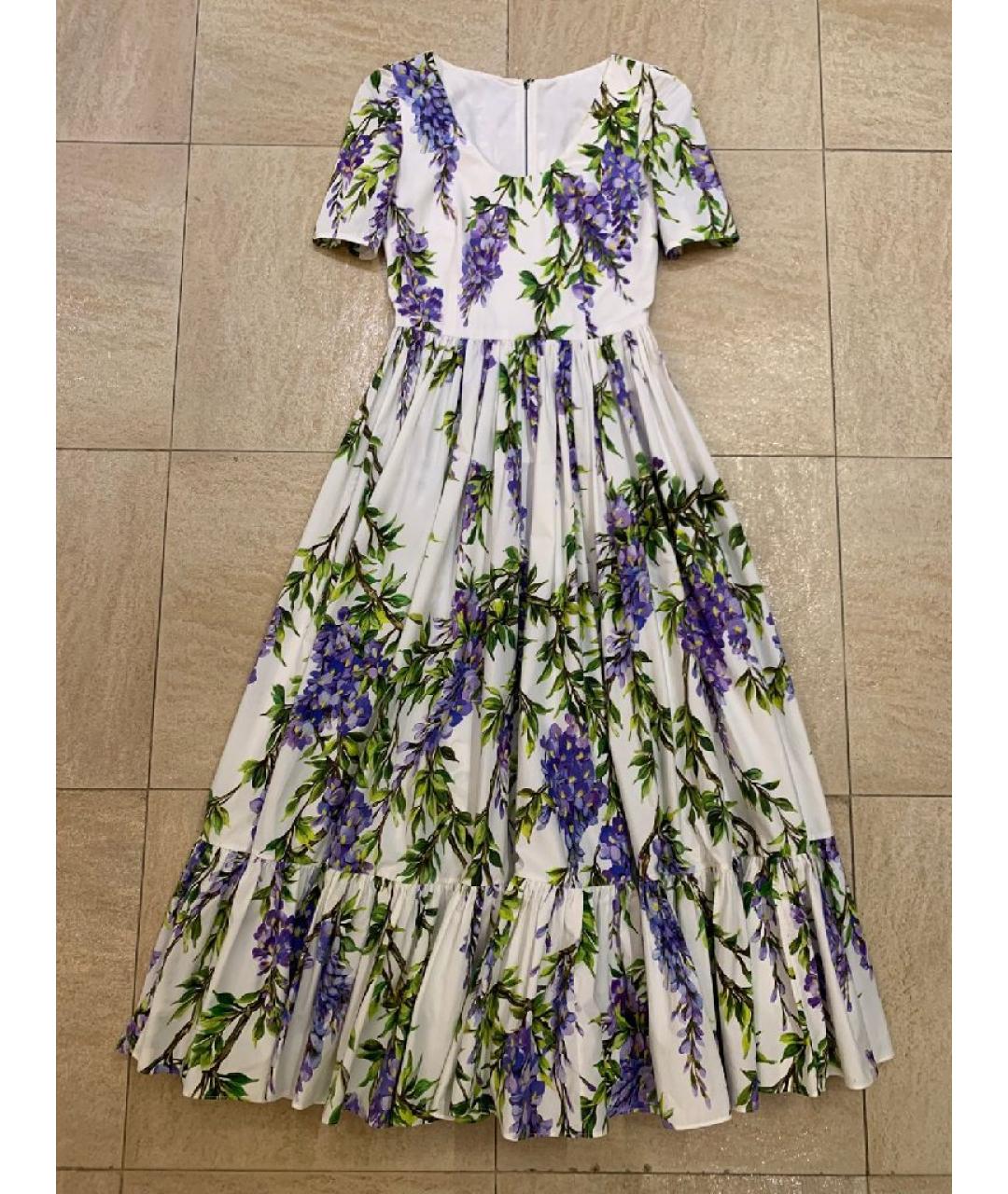 DOLCE&GABBANA Белое хлопковое повседневное платье, фото 10
