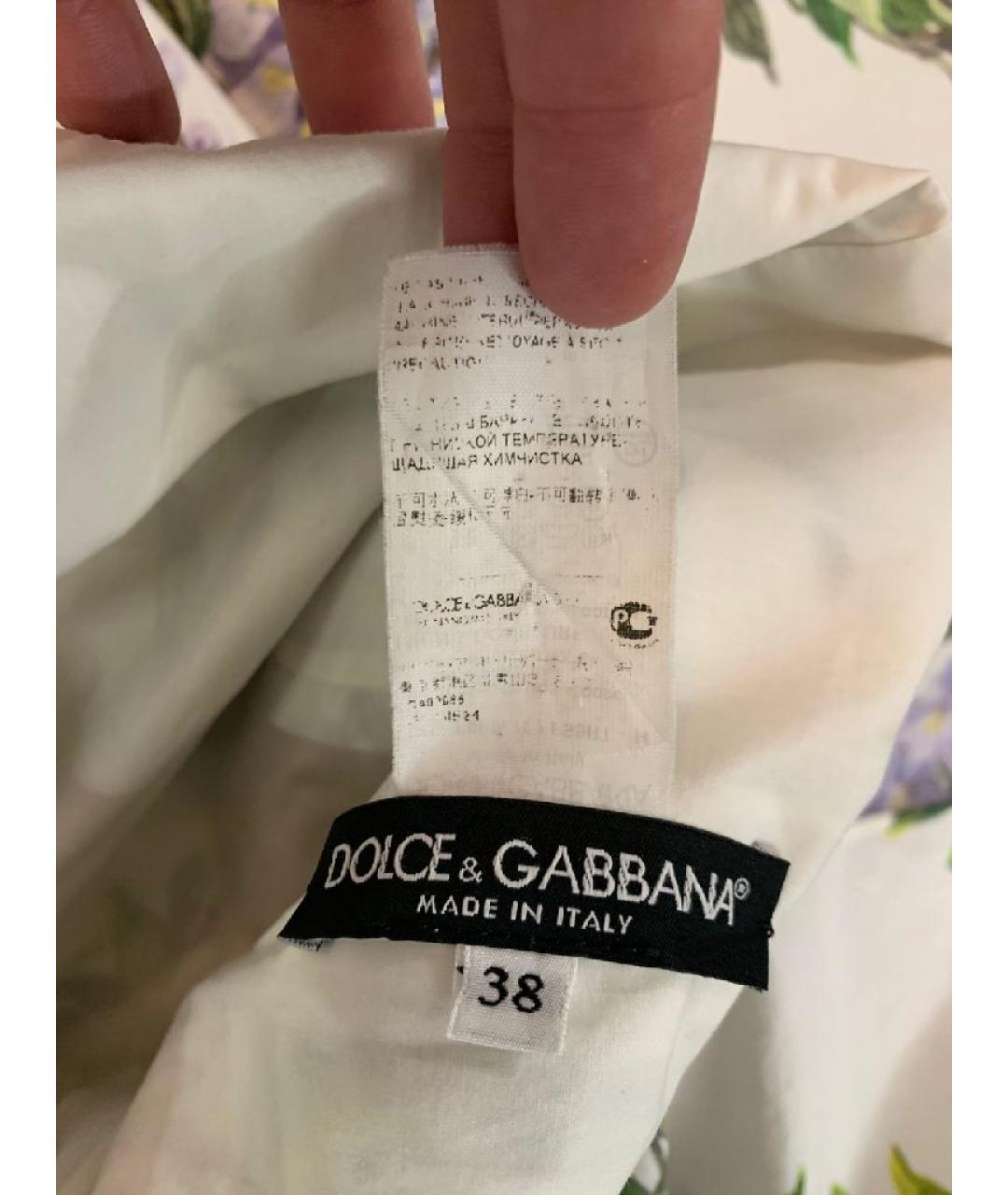 DOLCE&GABBANA Белое хлопковое повседневное платье, фото 5