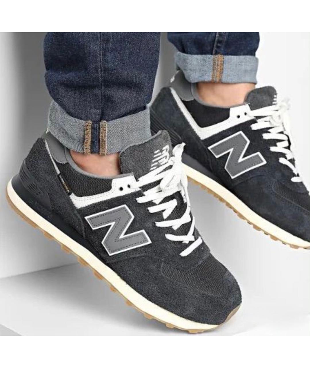 NEW BALANCE Черные замшевые низкие кроссовки / кеды, фото 8