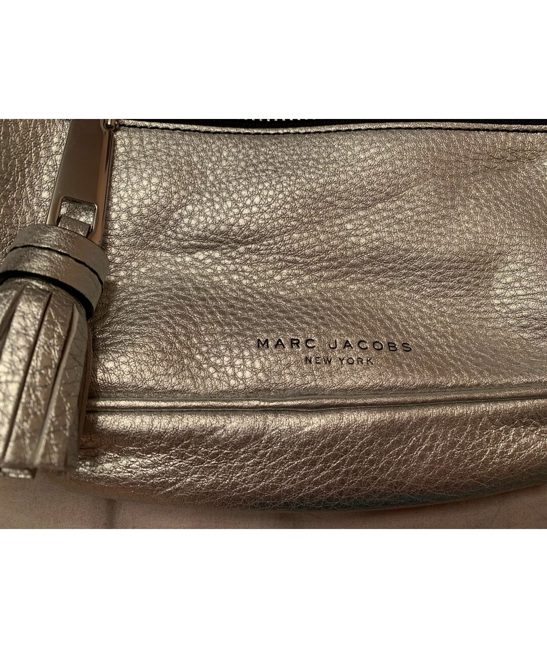 MARC BY MARC JACOBS Серебряная кожаная сумка тоут, фото 2