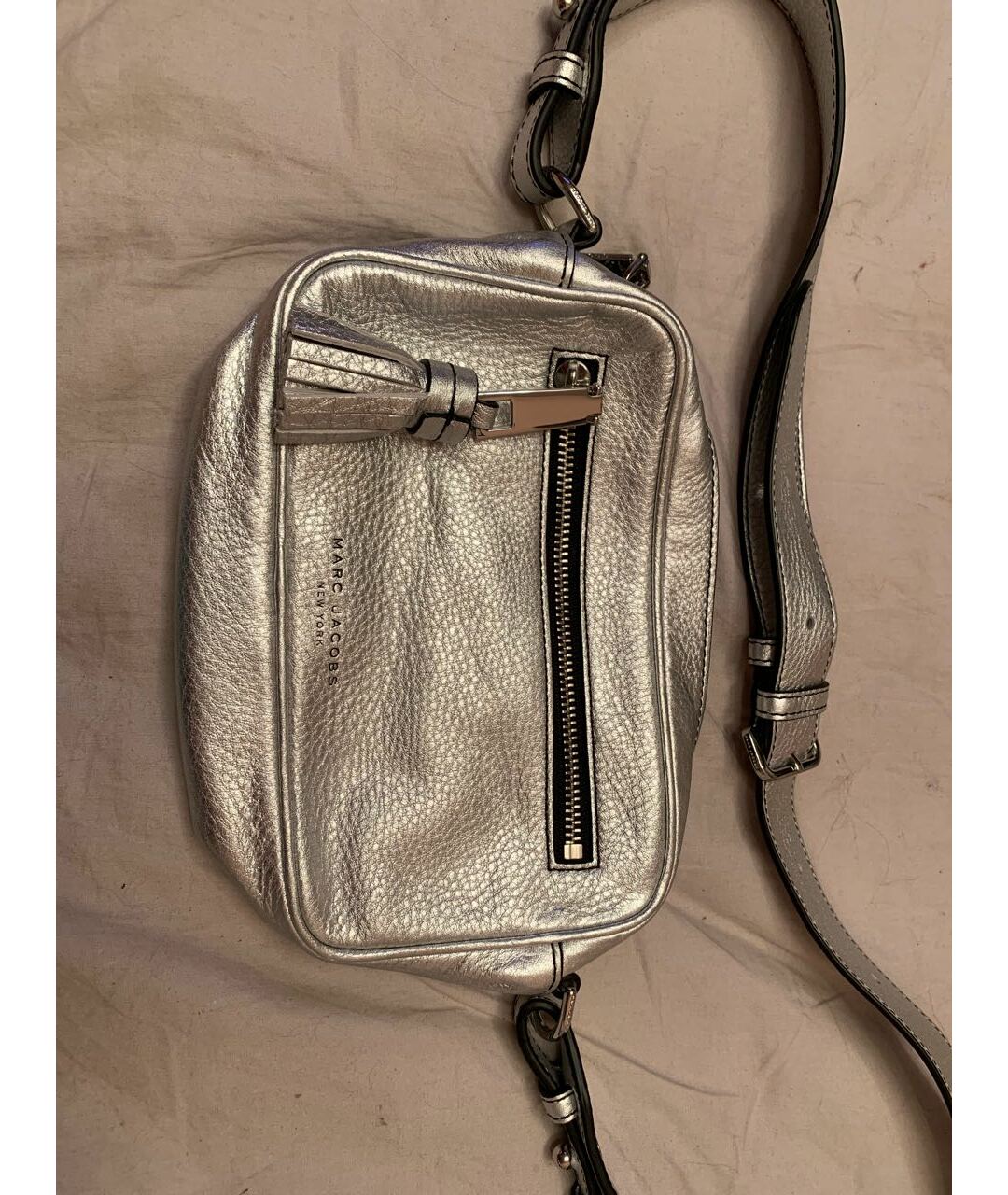 MARC BY MARC JACOBS Серебряная кожаная сумка тоут, фото 3
