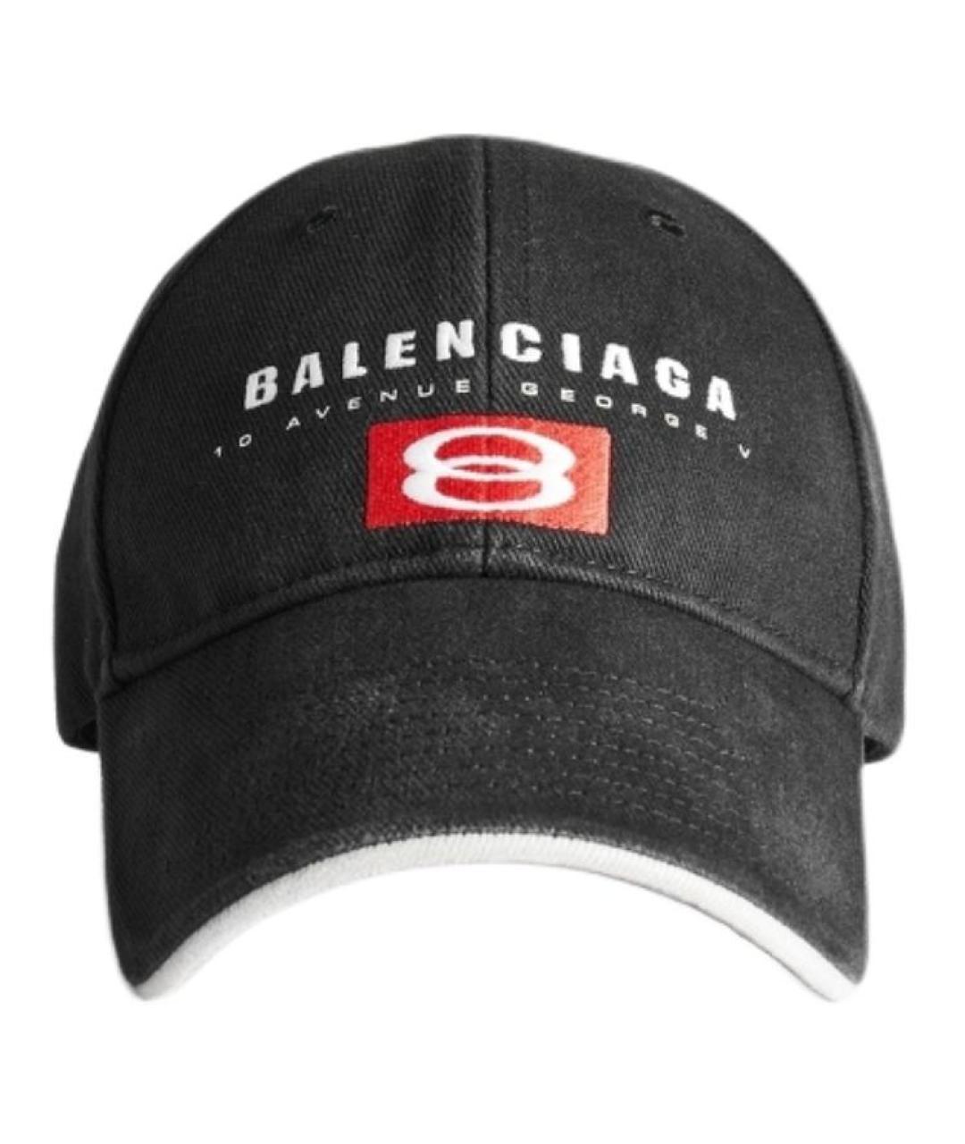 BALENCIAGA Черная хлопковая кепка, фото 2