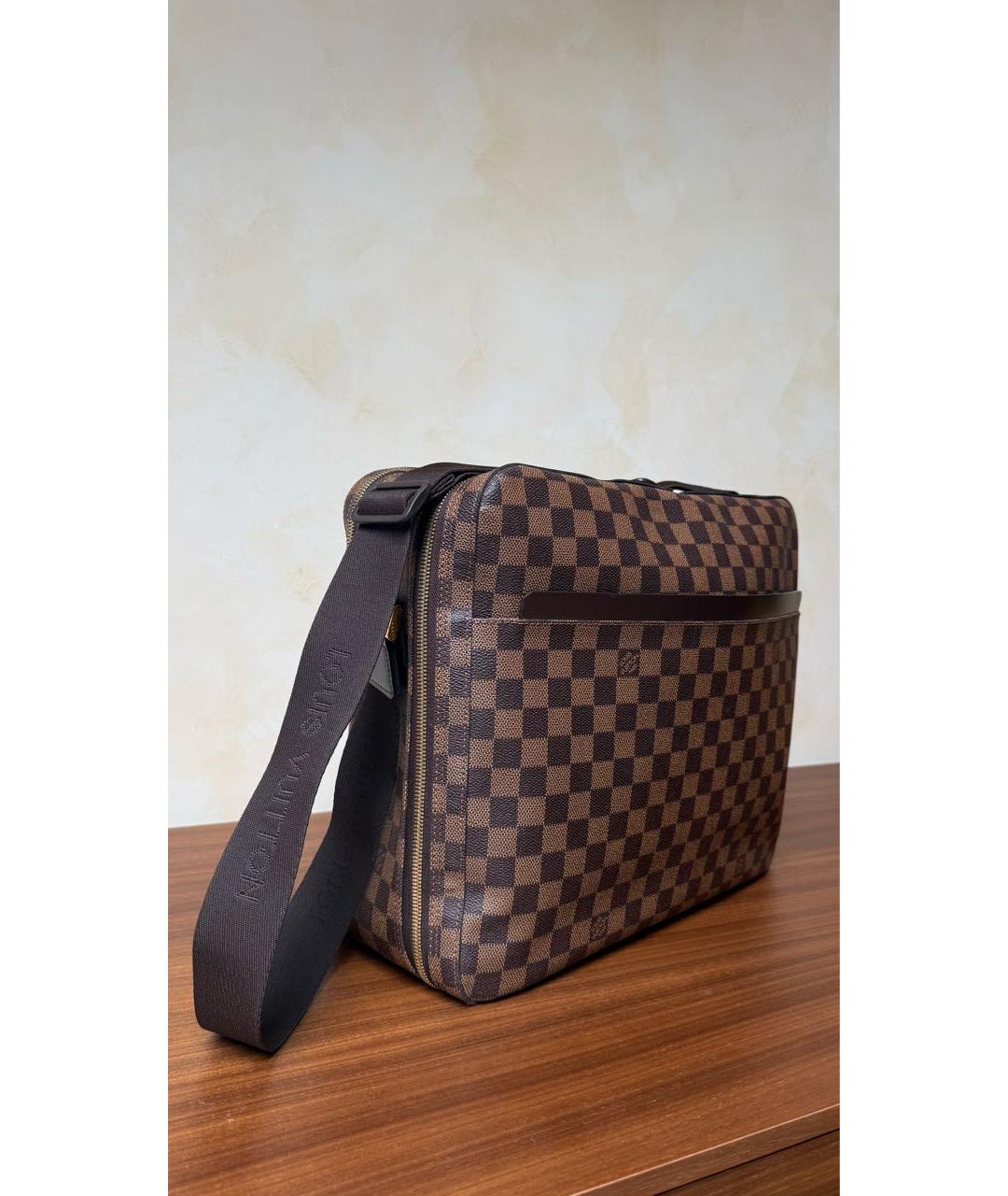 LOUIS VUITTON Коричневый кожаный портфель, фото 2