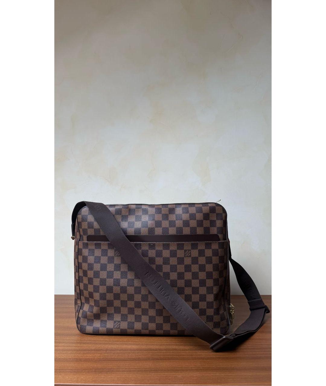 LOUIS VUITTON Коричневый кожаный портфель, фото 9