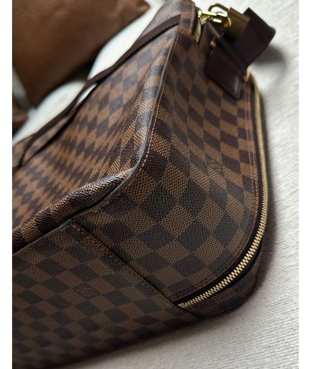 LOUIS VUITTON Коричневый кожаный портфель, фото 5