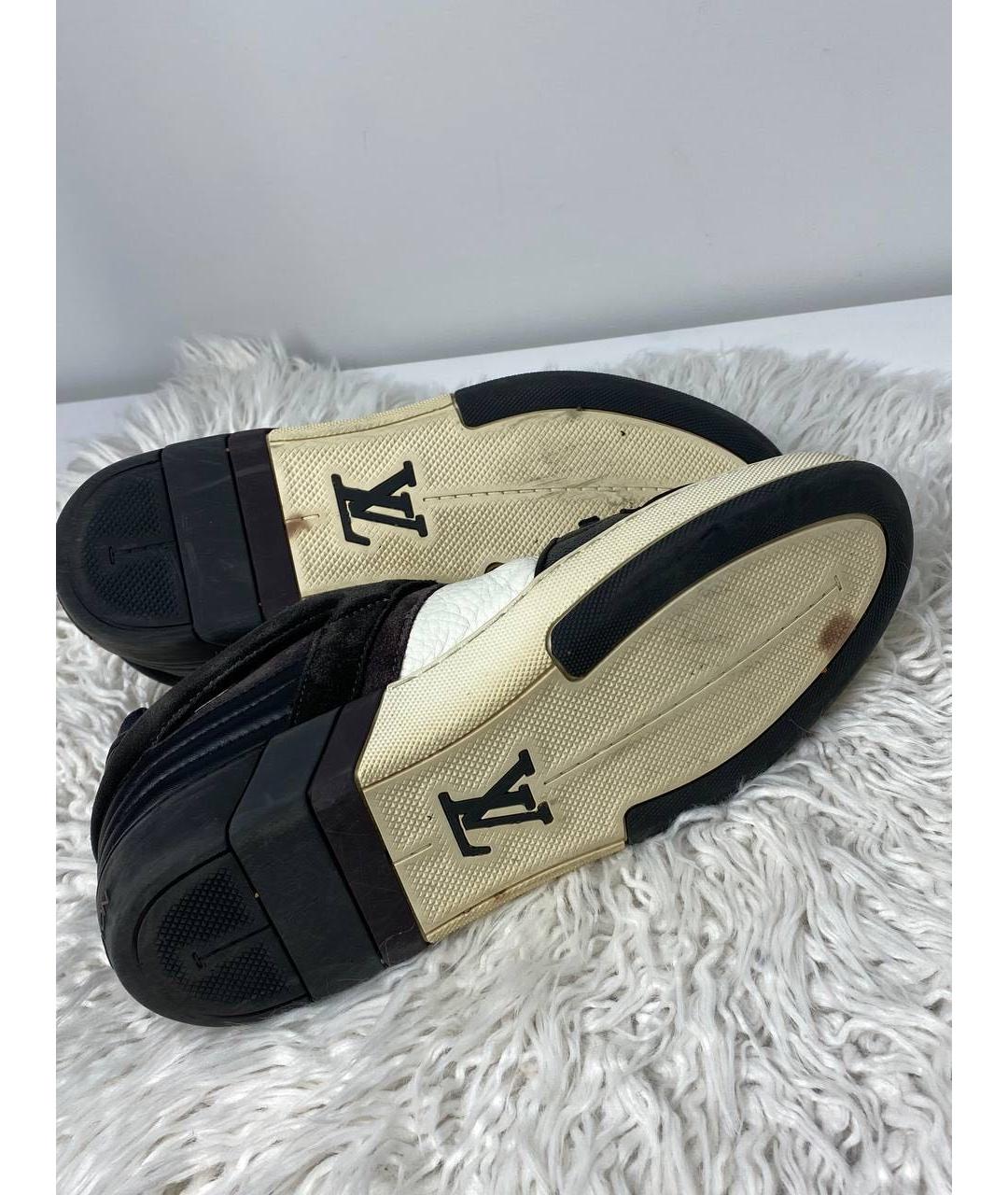 LOUIS VUITTON Черные кожаные высокие кроссовки / кеды, фото 8