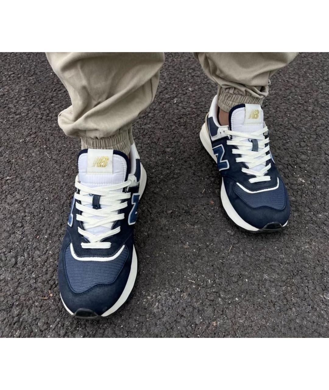 NEW BALANCE Темно-синие замшевые низкие кроссовки / кеды, фото 5