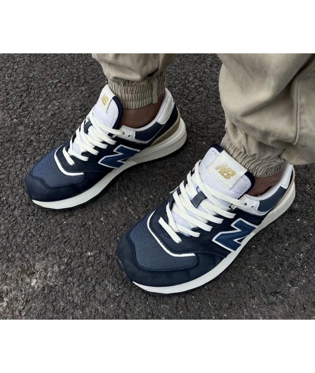 NEW BALANCE Темно-синие замшевые низкие кроссовки / кеды, фото 7
