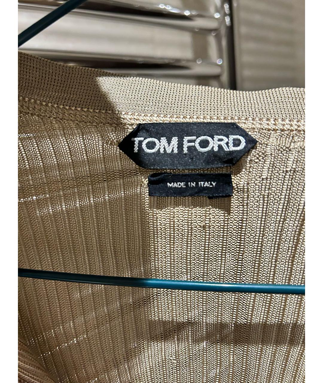 TOM FORD Золотой шелковый джемпер / свитер, фото 2