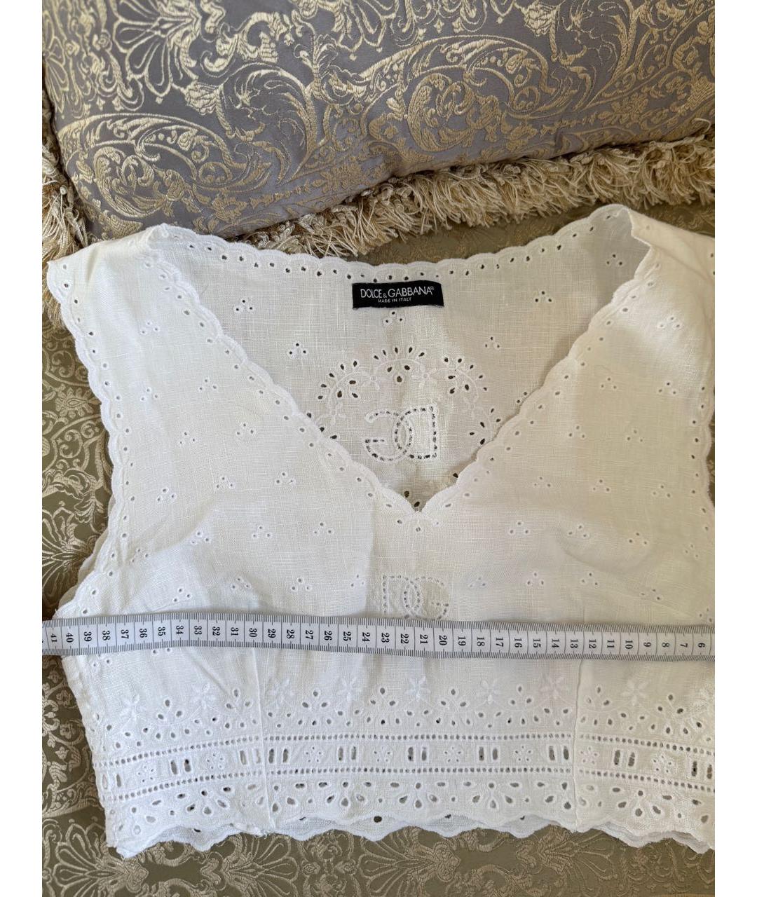 DOLCE&GABBANA Белый льняной костюм с брюками, фото 6