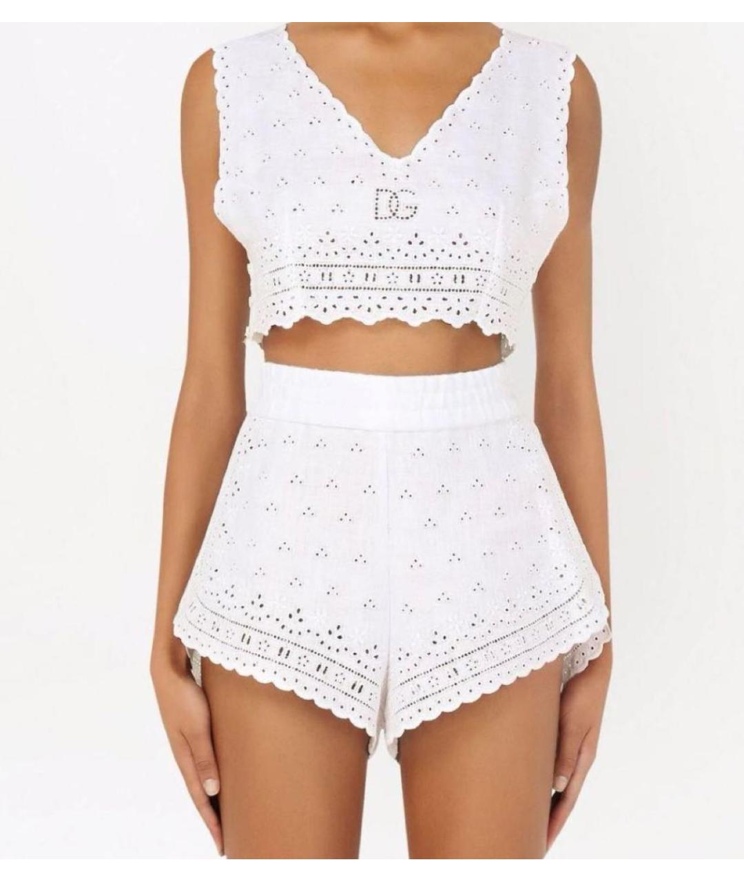DOLCE&GABBANA Белый льняной костюм с брюками, фото 4