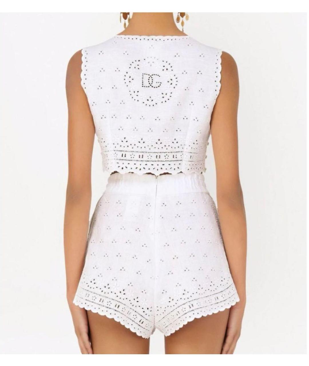 DOLCE&GABBANA Белый льняной костюм с брюками, фото 8