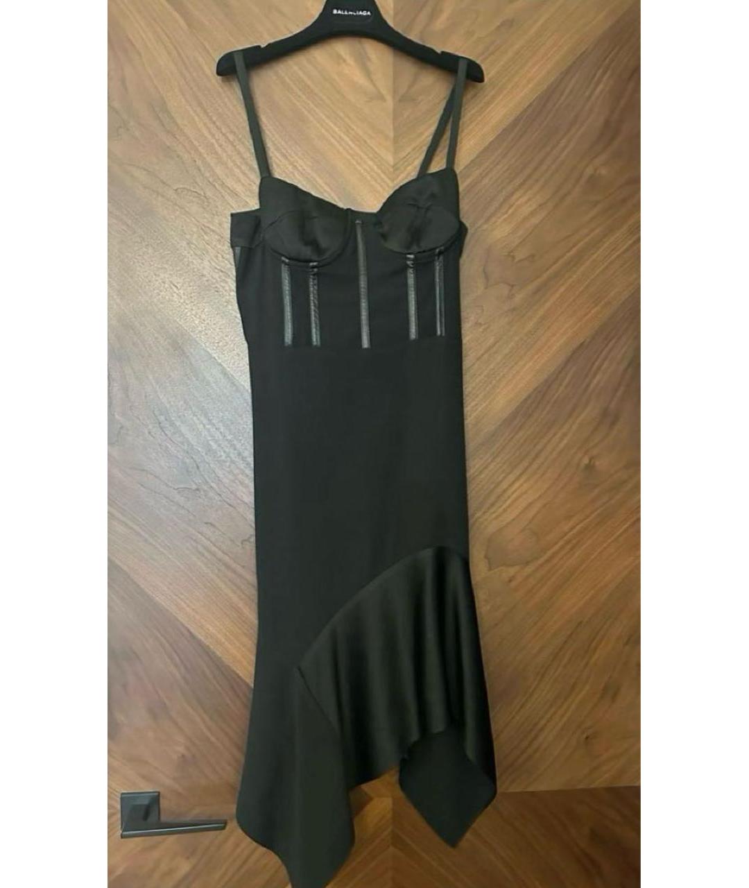 PINKO Черное вискозное коктейльное платье, фото 2