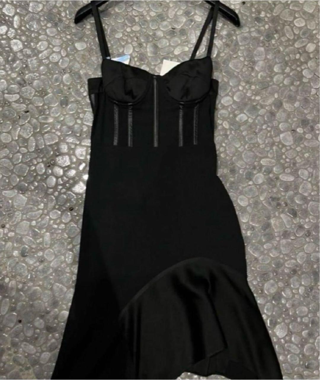 PINKO Черное вискозное коктейльное платье, фото 6