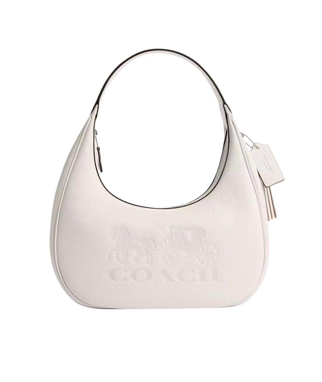 COACH Бежевая кожаная сумка с короткими ручками, фото 1
