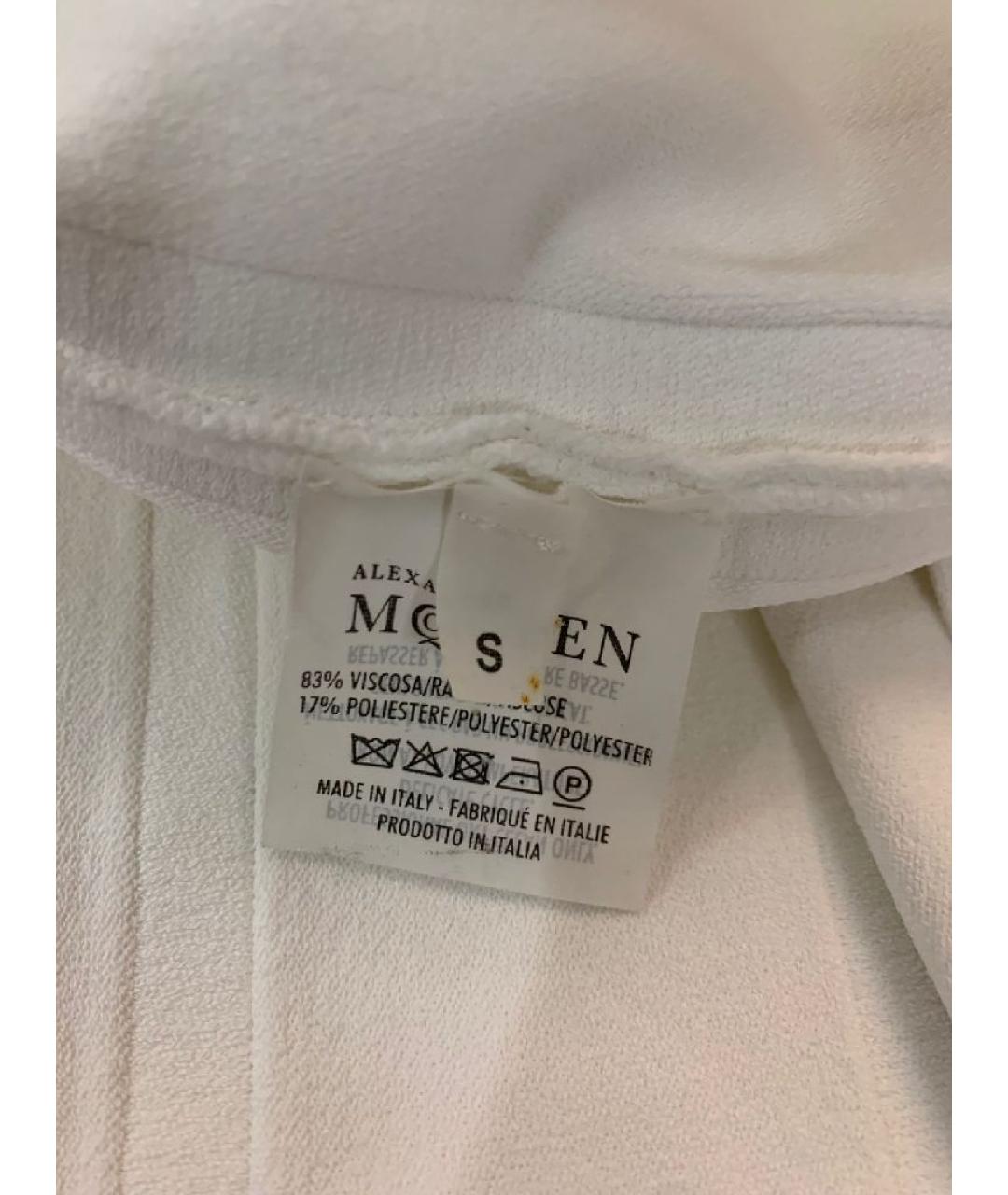 ALEXANDER MCQUEEN Белое вискозное повседневное платье, фото 4