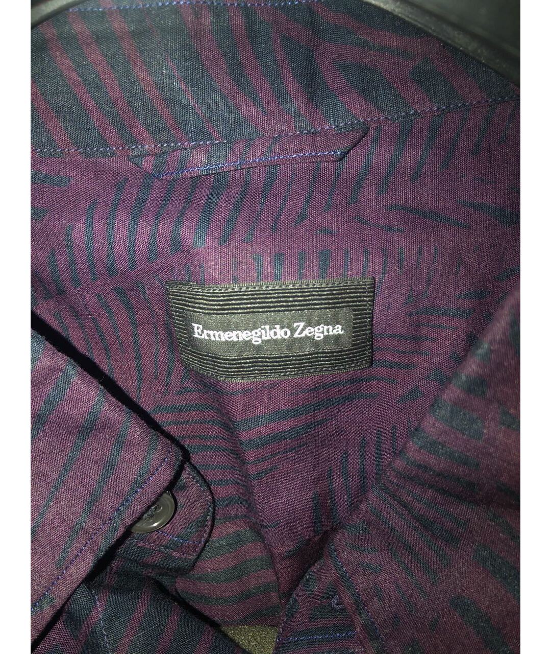 ERMENEGILDO ZEGNA Бордовая хлопковая классическая рубашка, фото 3