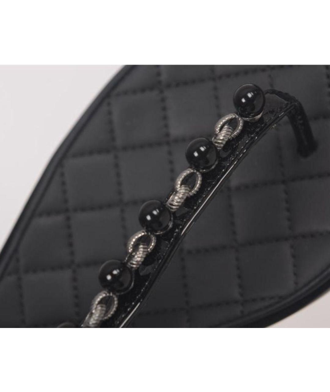 CHANEL Черные кожаные босоножки, фото 4
