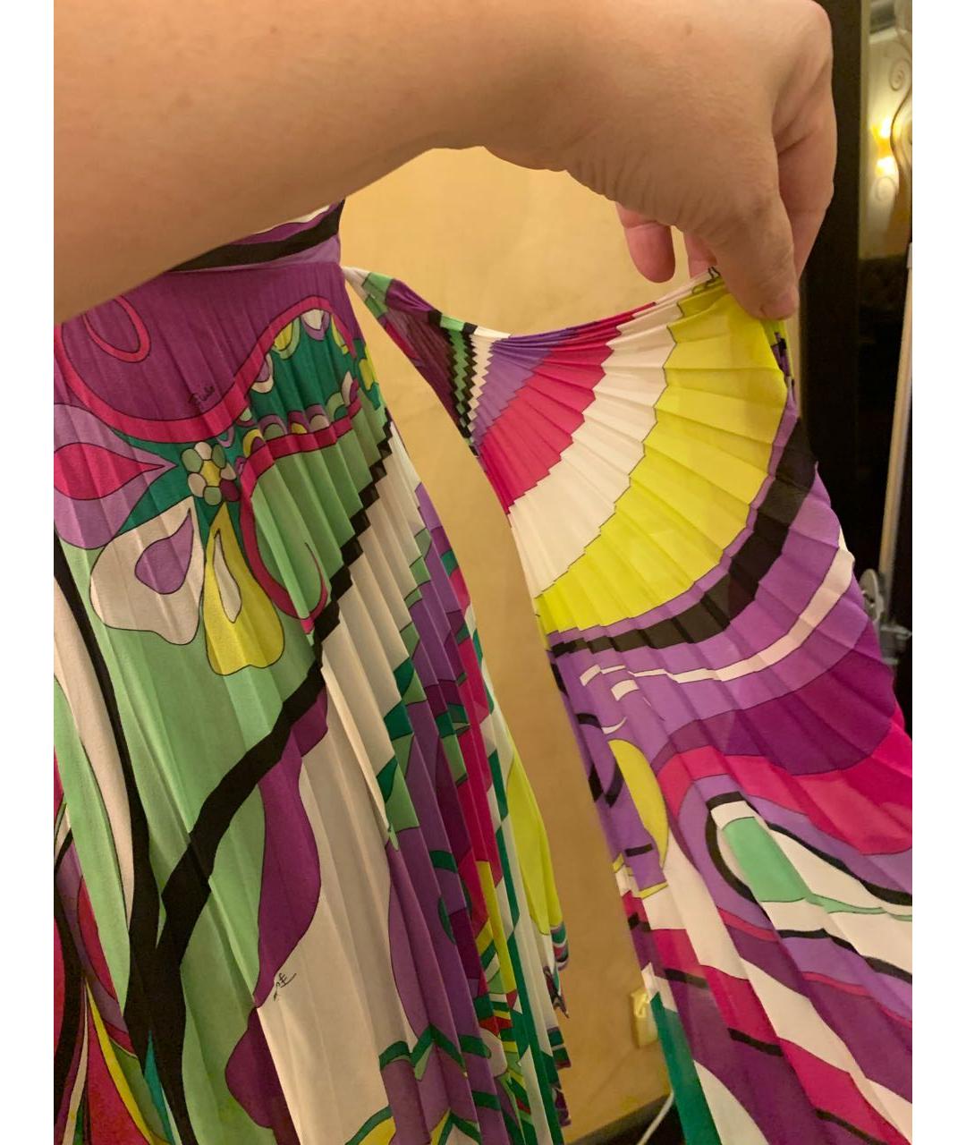 EMILIO PUCCI Мульти шелковое коктейльное платье, фото 5