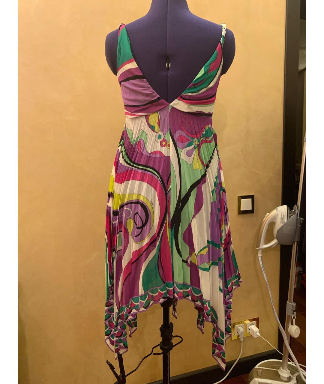 EMILIO PUCCI Мульти шелковое коктейльное платье, фото 2