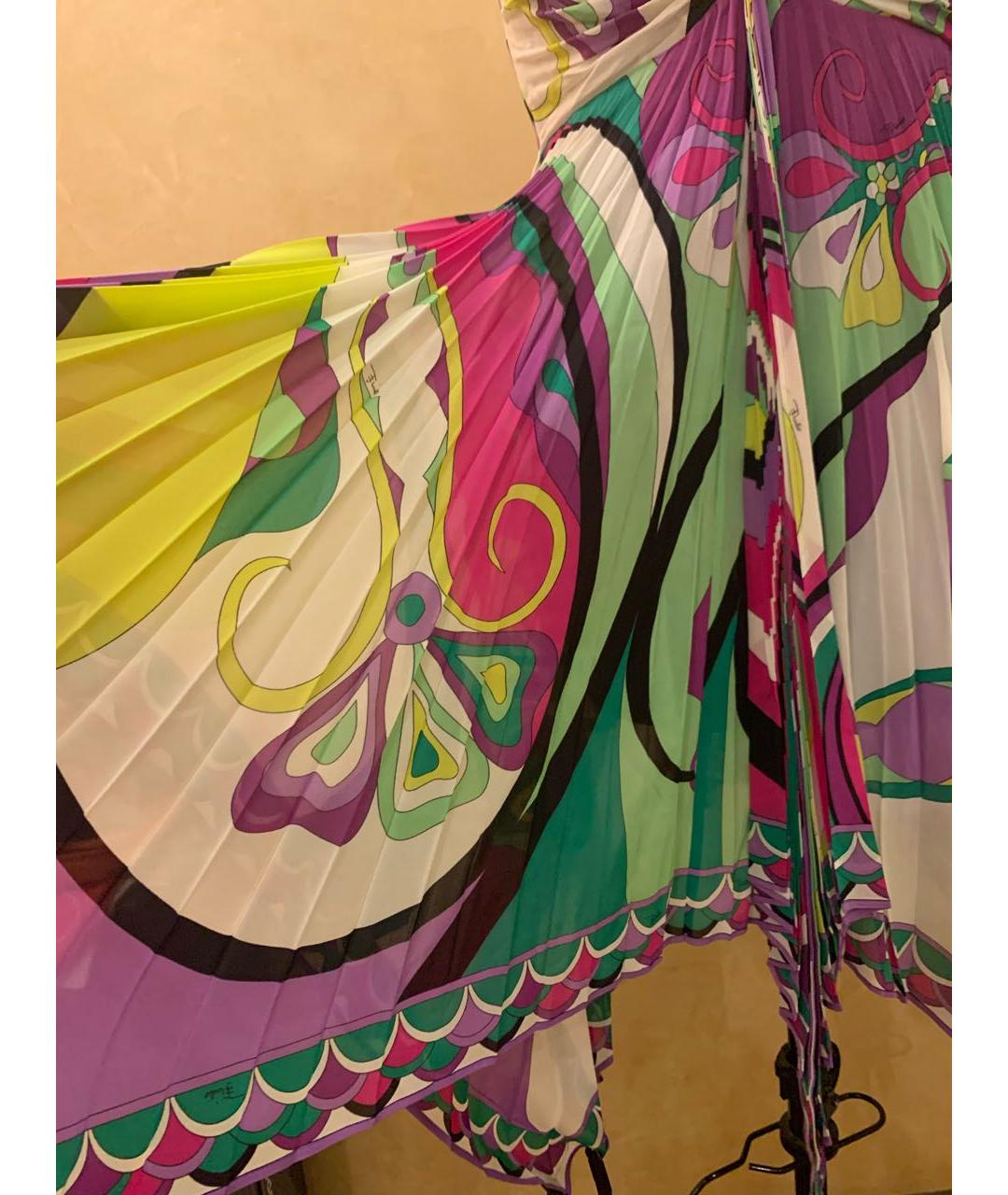 EMILIO PUCCI Мульти шелковое коктейльное платье, фото 6