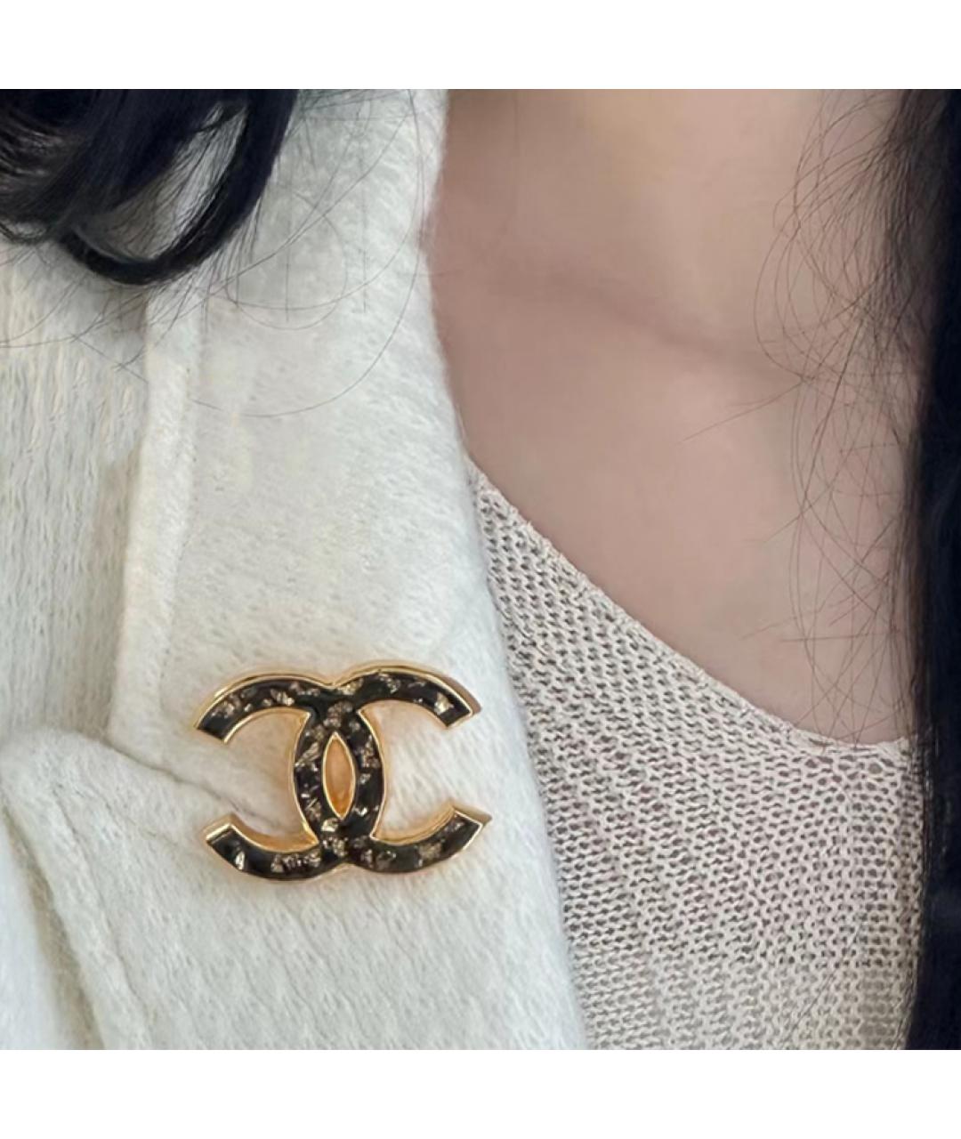 CHANEL Черная металлическая булавка / брошь, фото 5