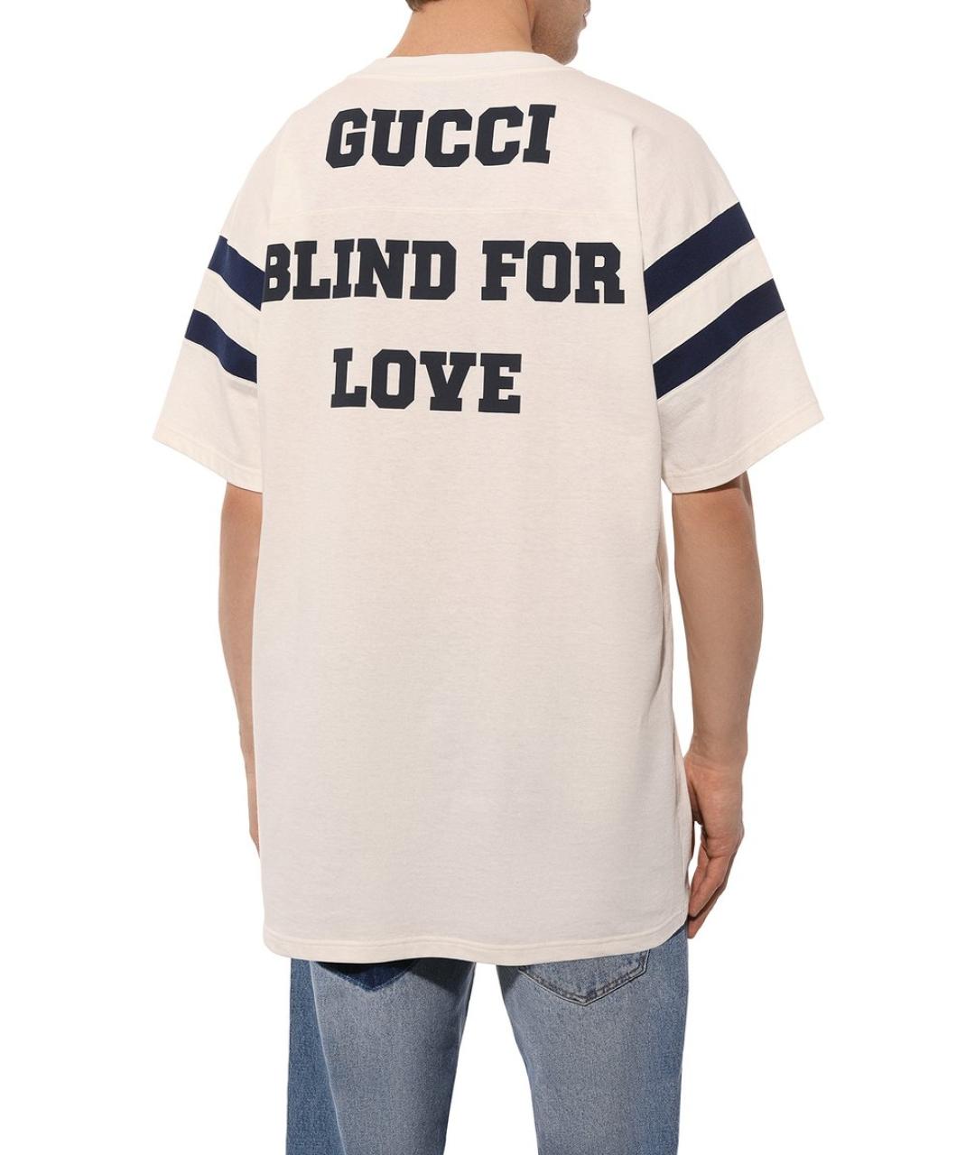 GUCCI Белая хлопковая футболка, фото 7