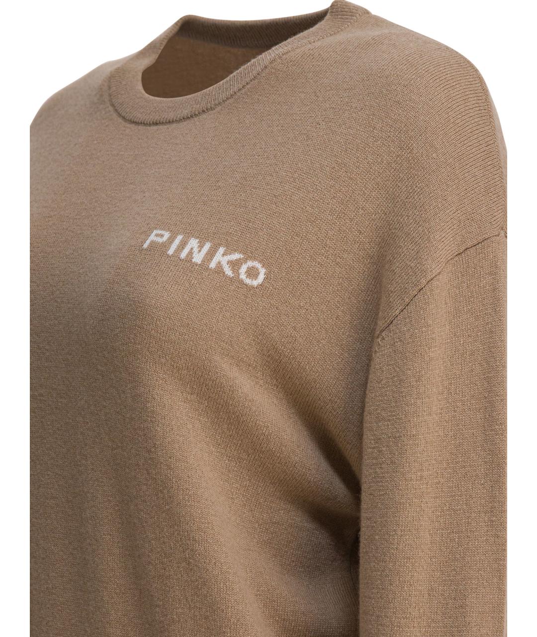 PINKO Коричневый шерстяной джемпер / свитер, фото 4