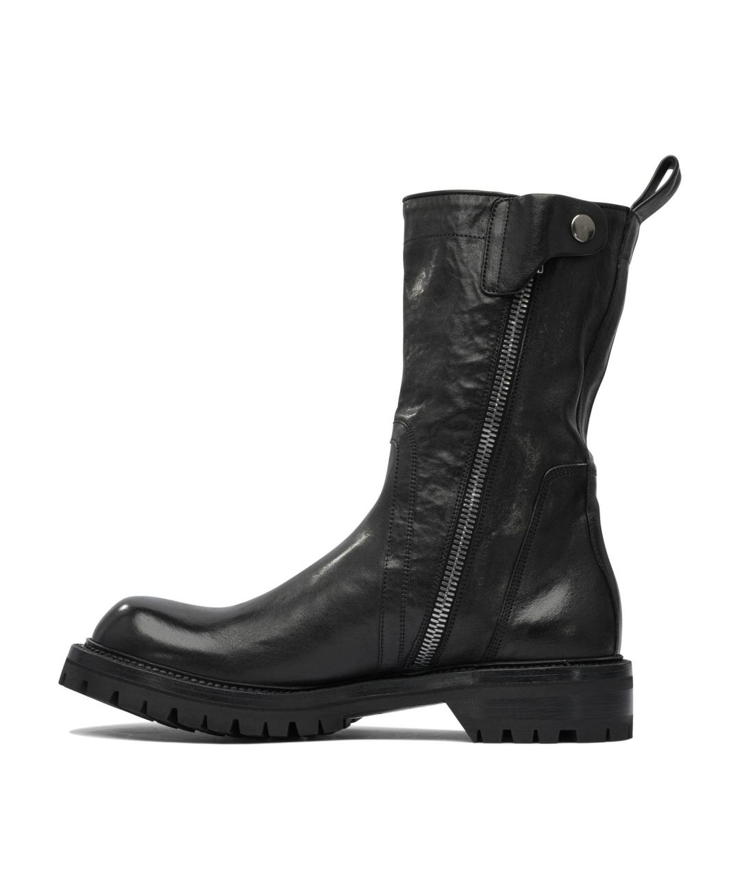 RICK OWENS Черные кожаные высокие ботинки, фото 3