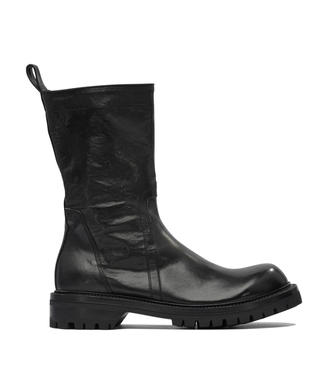 RICK OWENS Черные кожаные высокие ботинки, фото 1