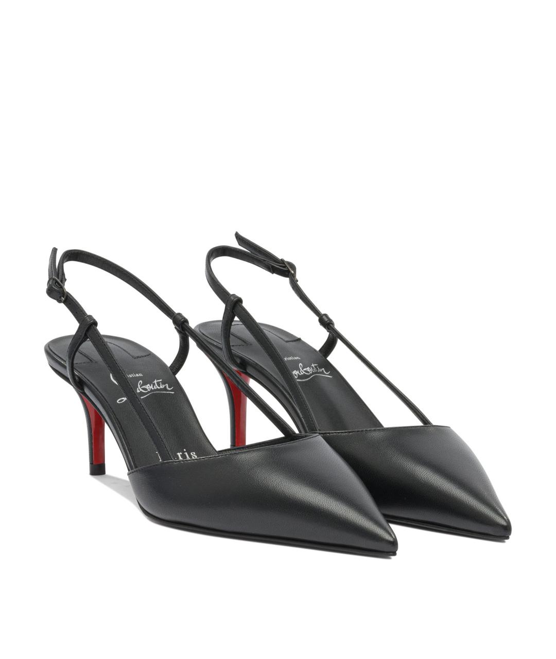 CHRISTIAN LOUBOUTIN Черные кожаные туфли, фото 2