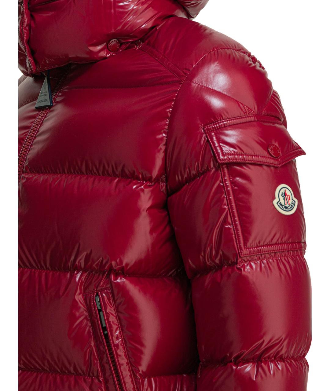 MONCLER Красная полиамидовая куртка, фото 4