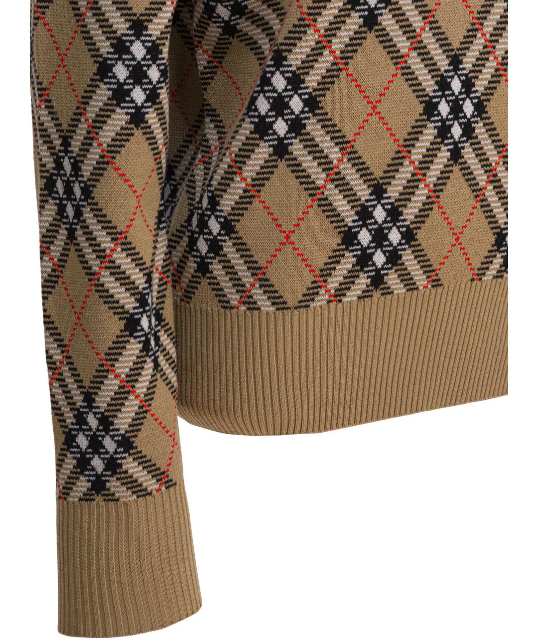 BURBERRY Коричневый шерстяной джемпер / свитер, фото 4