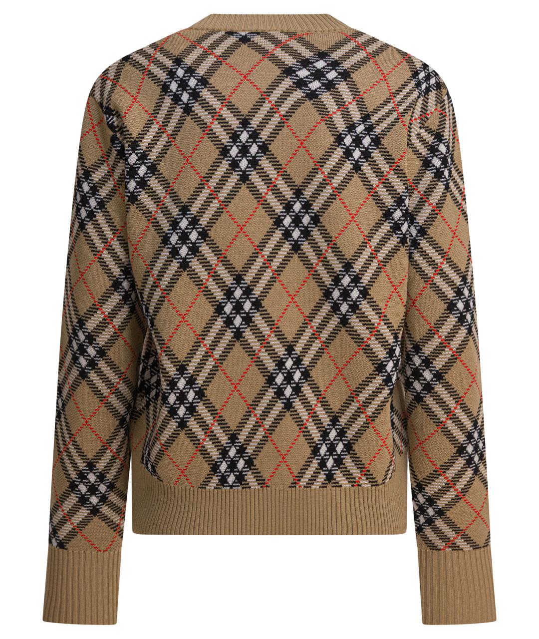 BURBERRY Коричневый шерстяной джемпер / свитер, фото 2