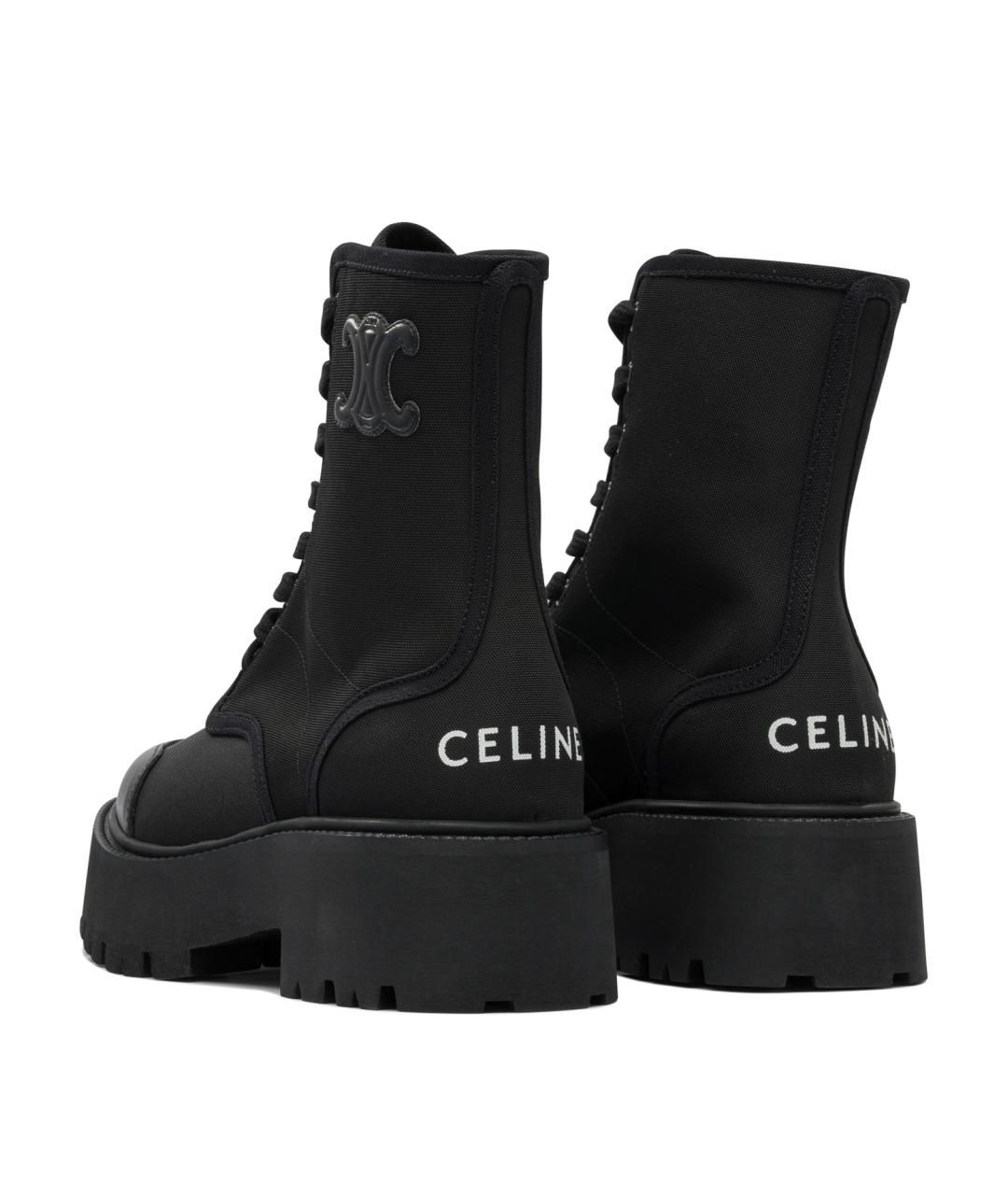 CELINE Черные кожаные сапоги, фото 4