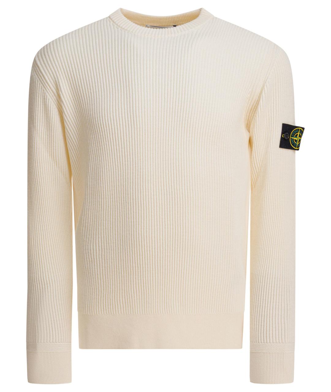 STONE ISLAND Бежевый шерстяной джемпер / свитер, фото 1