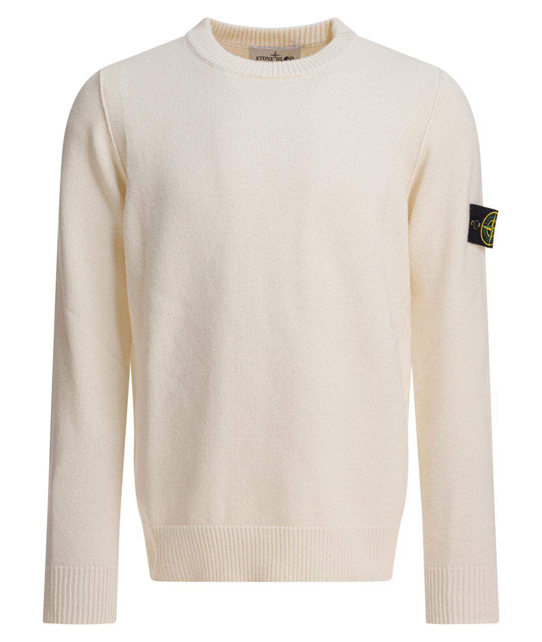STONE ISLAND Бежевый шерстяной джемпер / свитер, фото 1