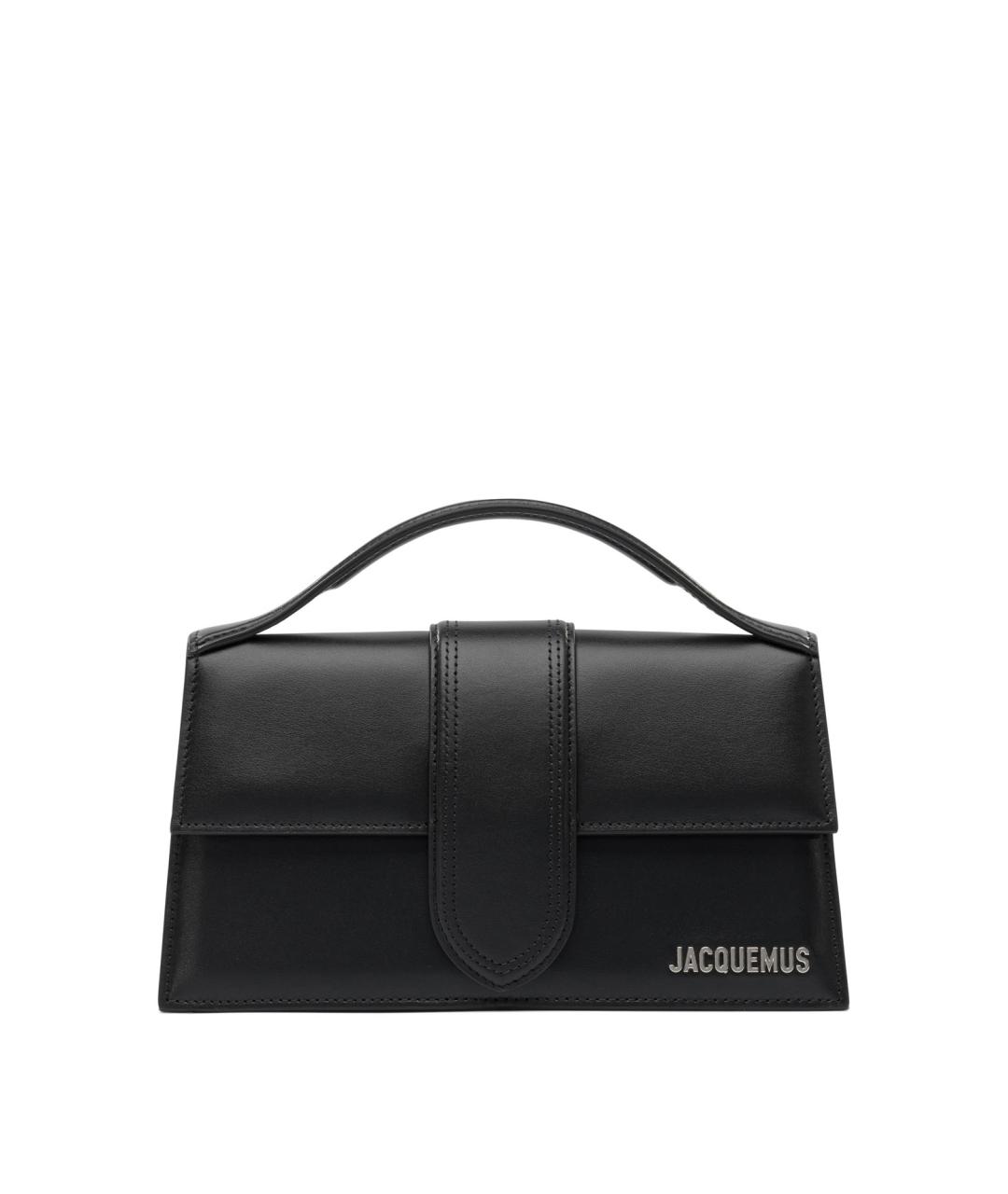 JACQUEMUS Черная кожаная сумка с короткими ручками, фото 1
