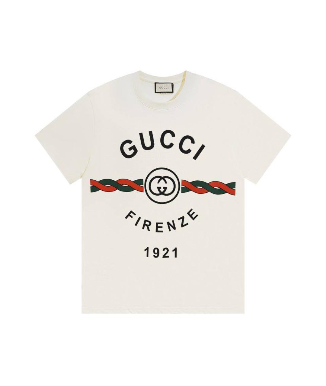 GUCCI Белая хлопковая футболка, фото 1