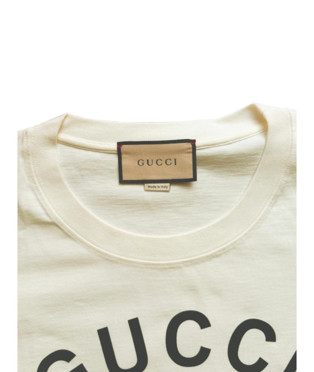 GUCCI Белая хлопковая футболка, фото 3
