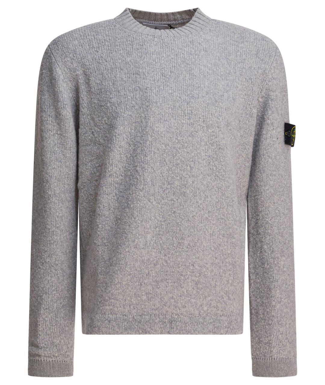 STONE ISLAND Серый шерстяной джемпер / свитер, фото 1