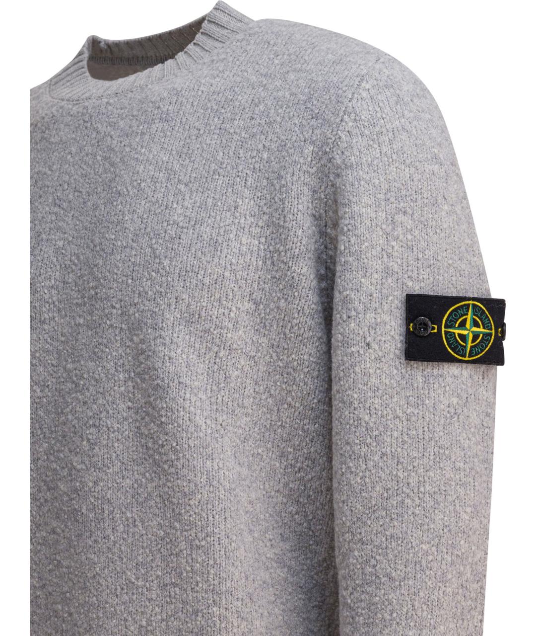 STONE ISLAND Серый шерстяной джемпер / свитер, фото 4