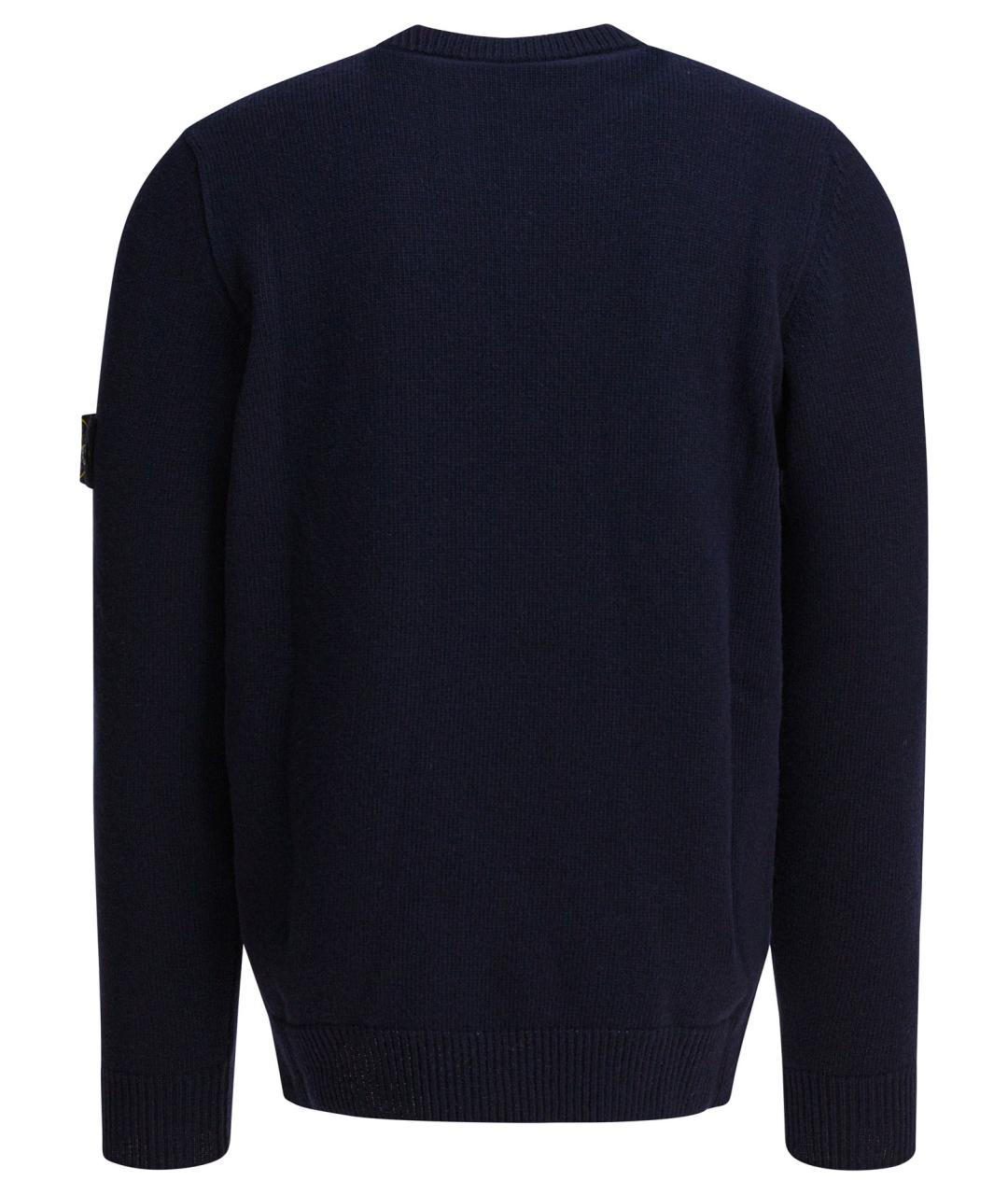 STONE ISLAND Темно-синий шерстяной джемпер / свитер, фото 2