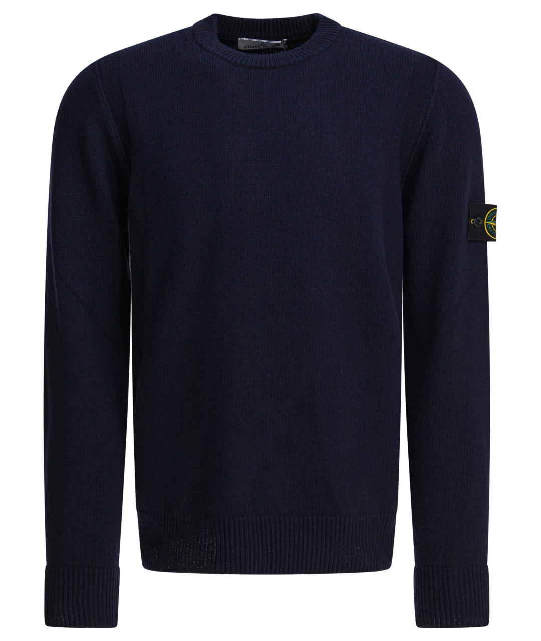 STONE ISLAND Темно-синий шерстяной джемпер / свитер, фото 1