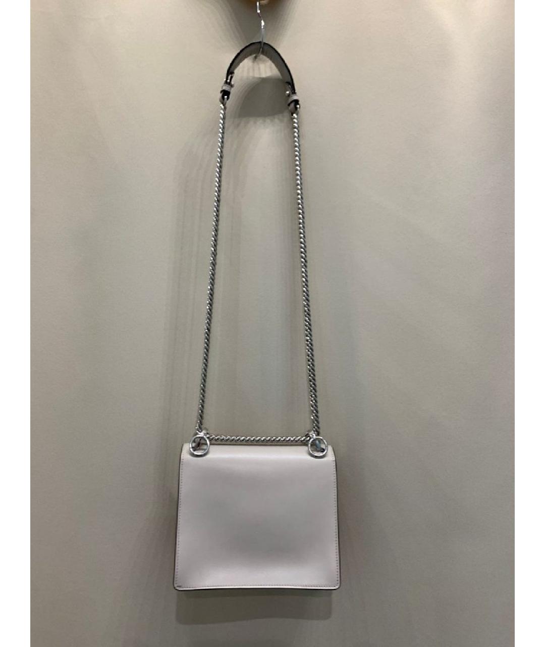 FENDI Бежевая кожаная сумка через плечо, фото 3