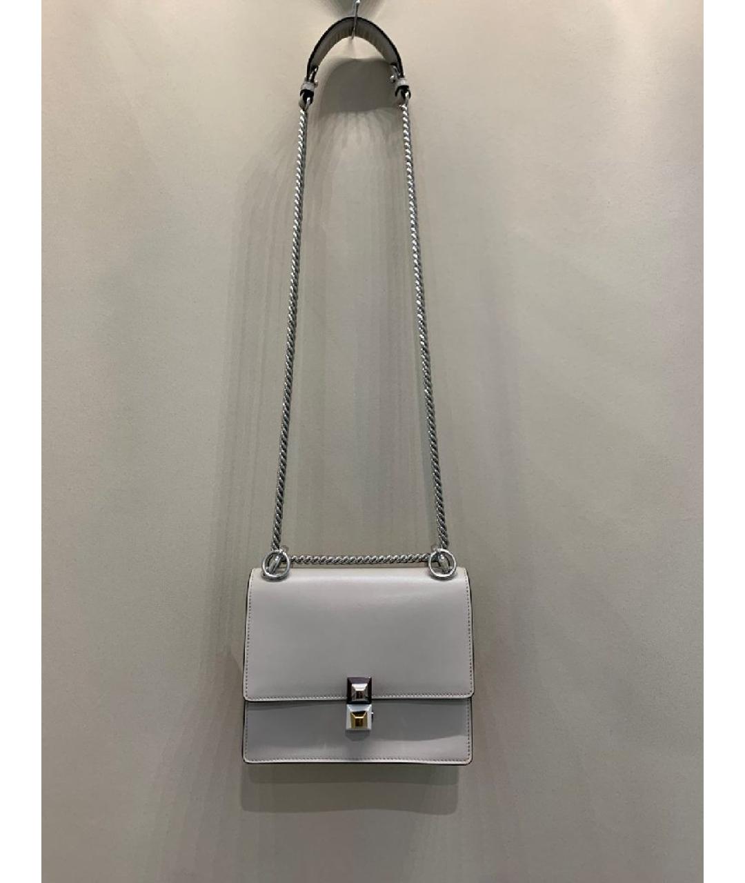 FENDI Бежевая кожаная сумка через плечо, фото 2