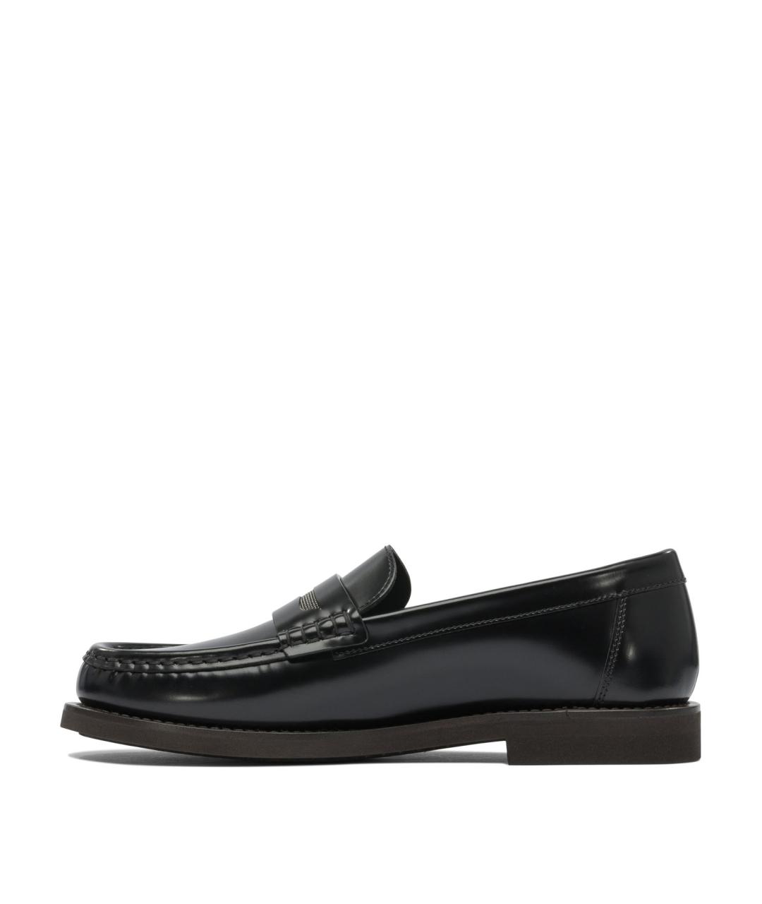 BRUNELLO CUCINELLI Черные кожаные лоферы, фото 3