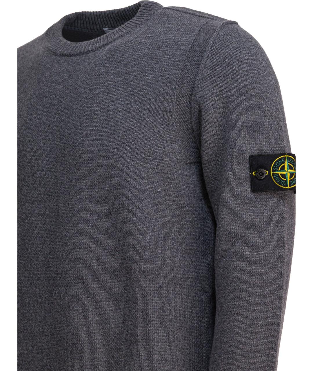 STONE ISLAND Антрацитовый шерстяной джемпер / свитер, фото 4