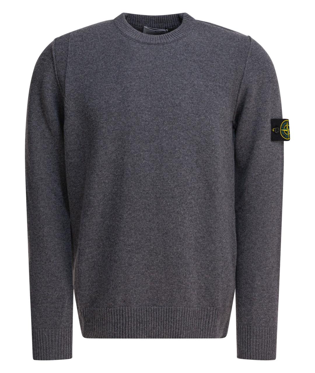 STONE ISLAND Антрацитовый шерстяной джемпер / свитер, фото 1